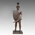 Большой Рисунок Статуя Меч Бронзовый Воин Скульптура Tpls-095